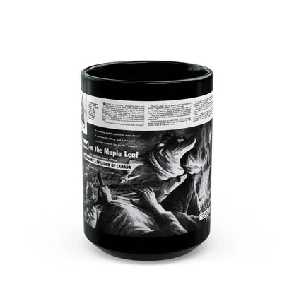 Blood on the Maple Leaf, Man's Adventure, December 1958 - Black Coffee Mug 15oz - Go Mug Yourself