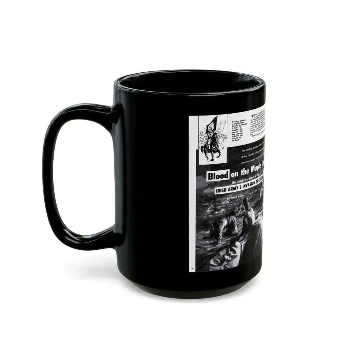 Blood on the Maple Leaf, Man's Adventure, December 1958 - Black Coffee Mug - Go Mug Yourself