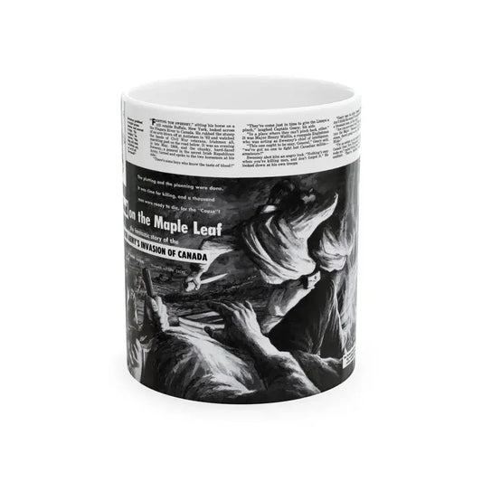 Blood on the Maple Leaf, Man's Adventure, December 1958 - White Coffee Mug 11oz - Go Mug Yourself
