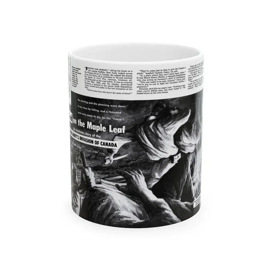 Blood on the Maple Leaf, Man's Adventure, December 1958 - White Coffee Mug 11oz - Go Mug Yourself