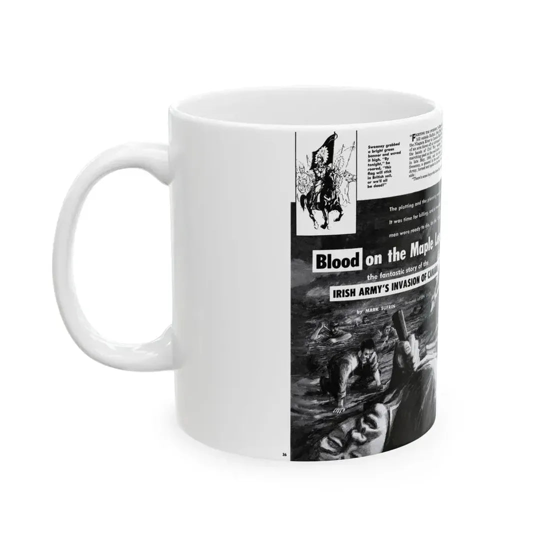 Blood on the Maple Leaf, Man's Adventure, December 1958 - White Coffee Mug - Go Mug Yourself