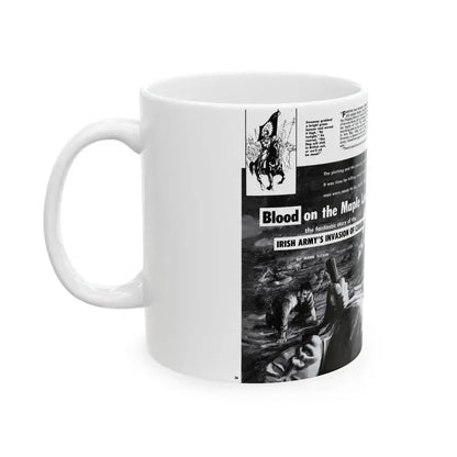 Blood on the Maple Leaf, Man's Adventure, December 1958 - White Coffee Mug - Go Mug Yourself