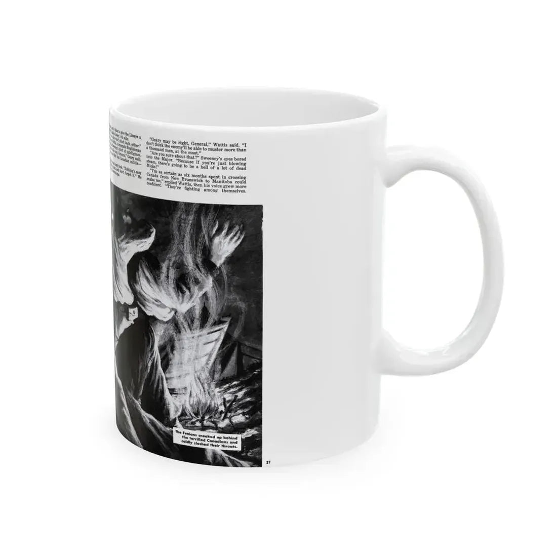 Blood on the Maple Leaf, Man's Adventure, December 1958 - White Coffee Mug - Go Mug Yourself