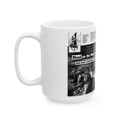 Blood on the Maple Leaf, Man's Adventure, December 1958 - White Coffee Mug - Go Mug Yourself