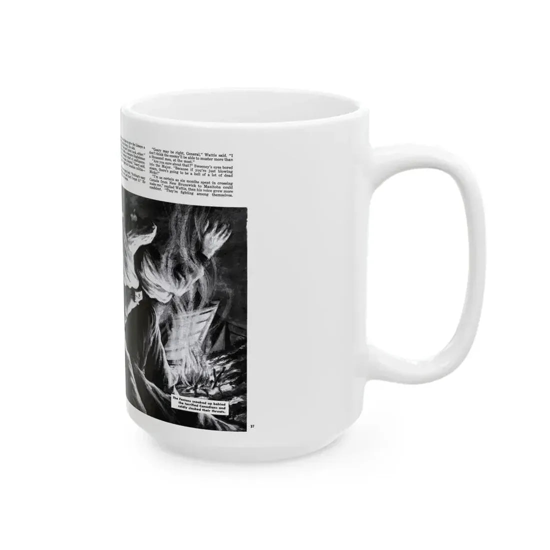Blood on the Maple Leaf, Man's Adventure, December 1958 - White Coffee Mug - Go Mug Yourself