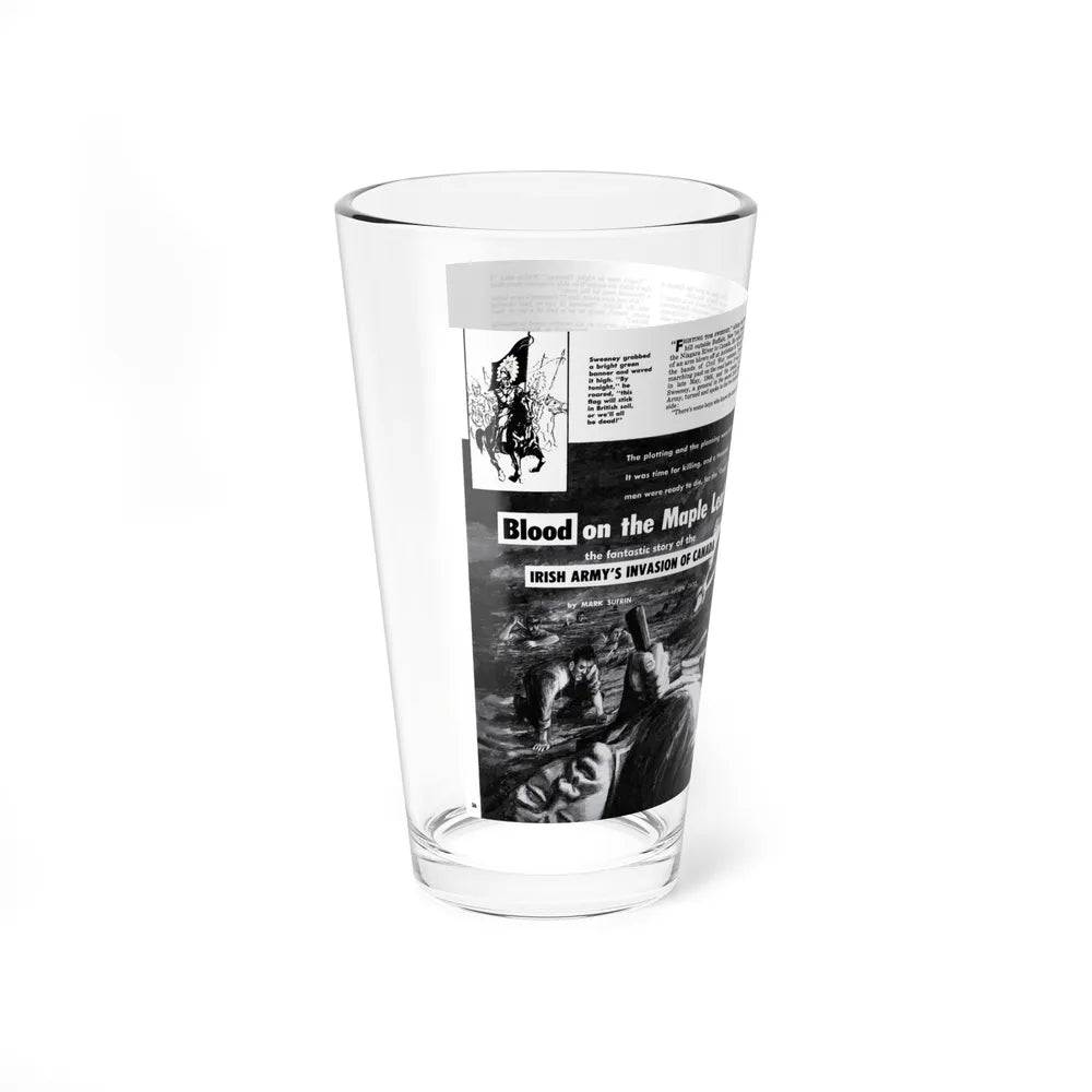 Blood on the Maple Leaf, Man's Adventure, December 1958 (Magazine Illustration) Pint Glass 16oz-Go Mug Yourself