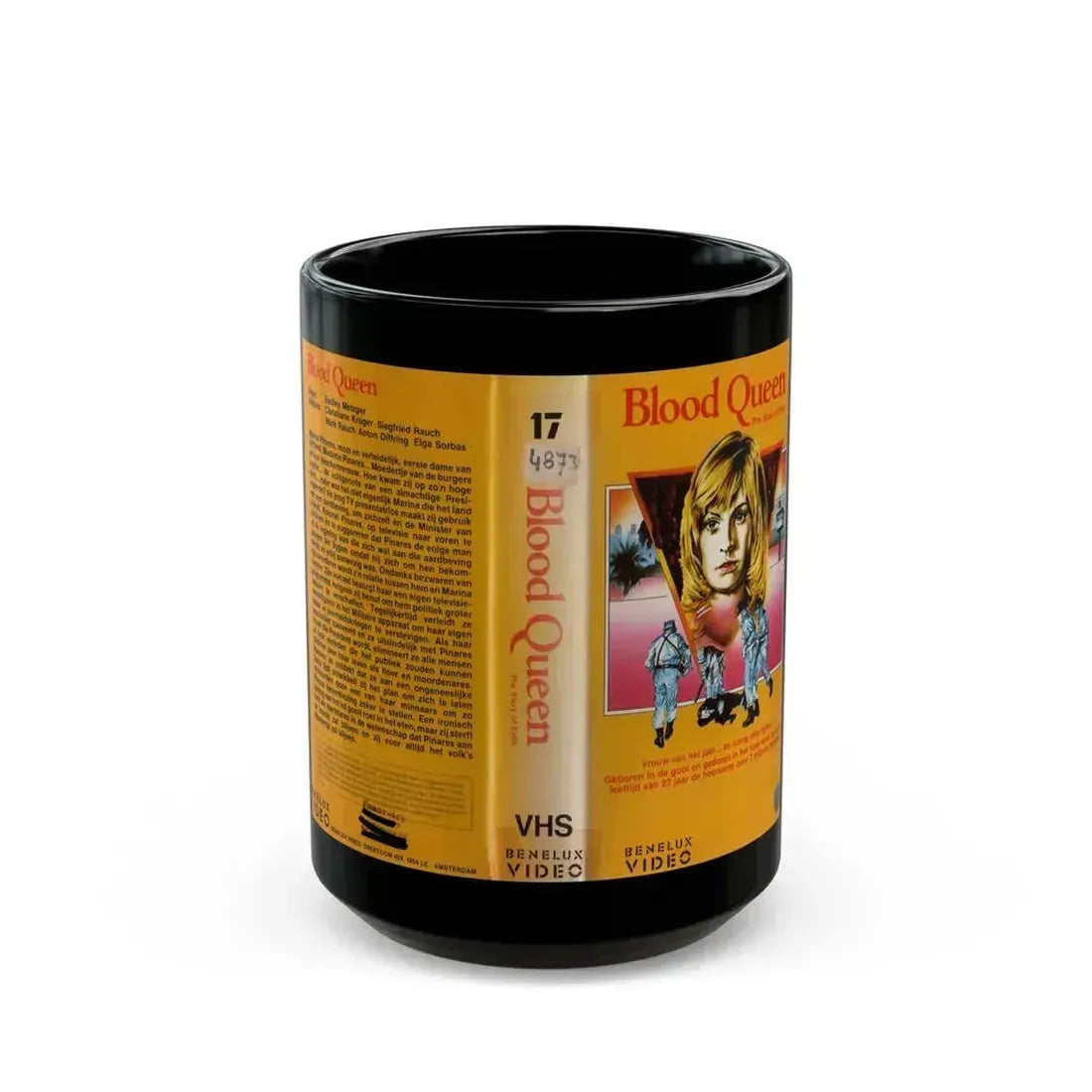 BLOOD QUEEN (VHS COVER) - Black Coffee Mug 15oz - Go Mug Yourself