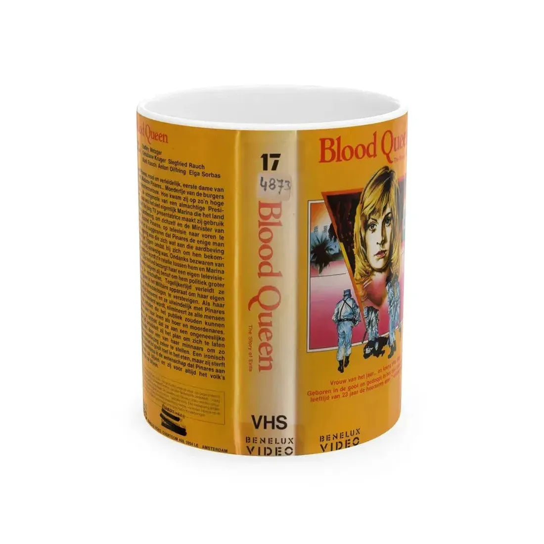 BLOOD QUEEN (VHS COVER) - White Coffee Mug 11oz - Go Mug Yourself