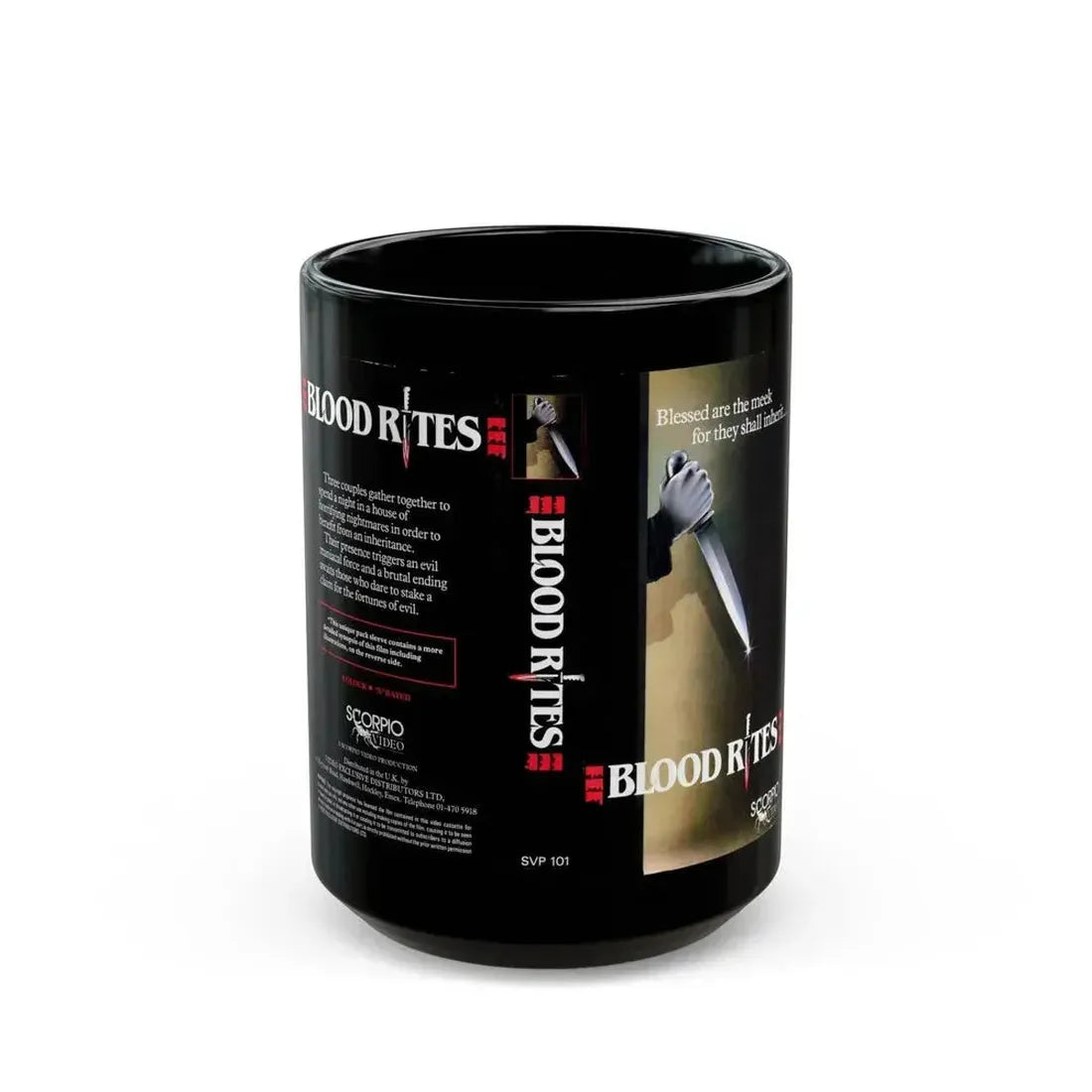 BLOOD RITES SCORPIO VIDEO (VHS COVER) - Black Coffee Mug 15oz - Go Mug Yourself
