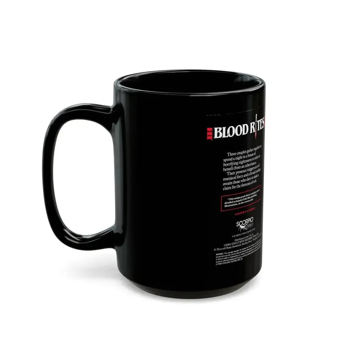 BLOOD RITES SCORPIO VIDEO (VHS COVER) - Black Coffee Mug - Go Mug Yourself