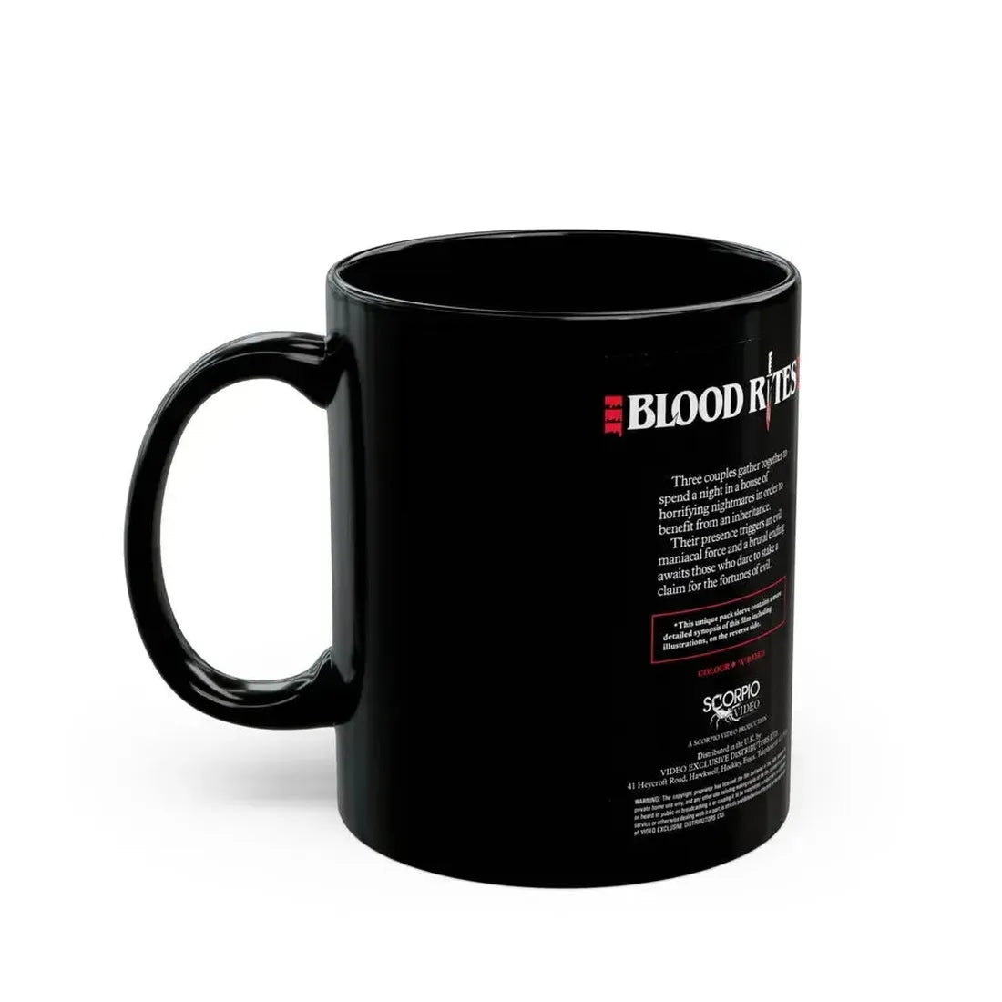 BLOOD RITES SCORPIO VIDEO (VHS COVER) - Black Coffee Mug - Go Mug Yourself