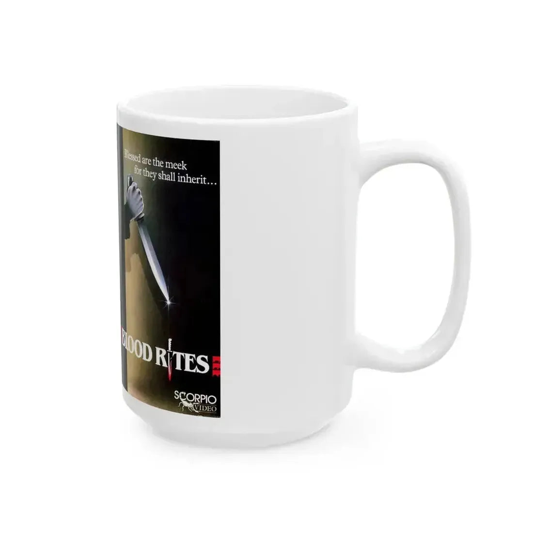 BLOOD RITES SCORPIO VIDEO (VHS COVER) - White Coffee Mug - Go Mug Yourself