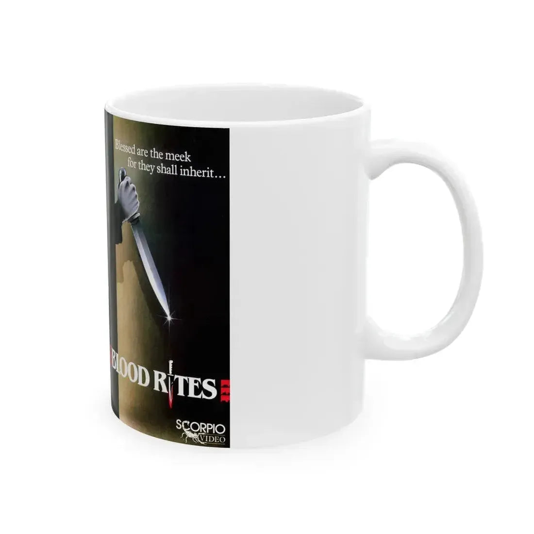 BLOOD RITES SCORPIO VIDEO (VHS COVER) - White Coffee Mug - Go Mug Yourself