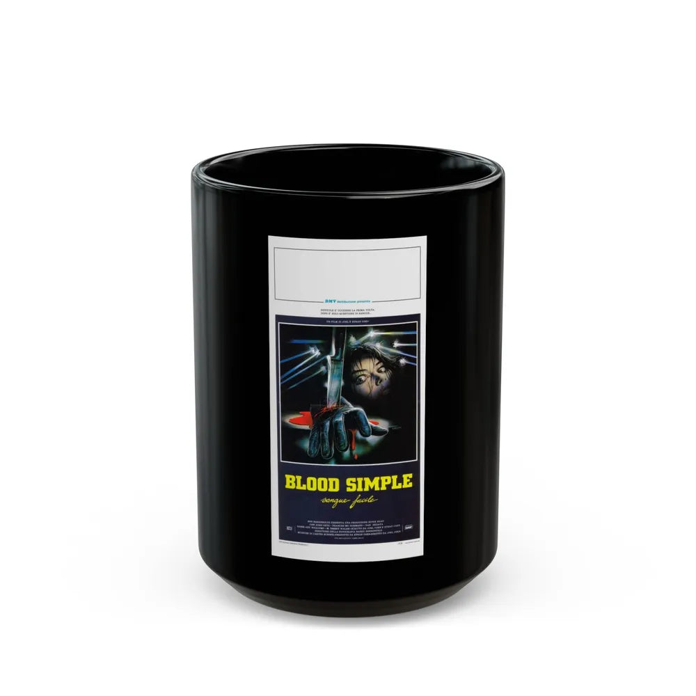 BLOOD SIMPLE (ITALIAN) 1984 Movie Poster - Black Coffee Mug-15oz-Go Mug Yourself