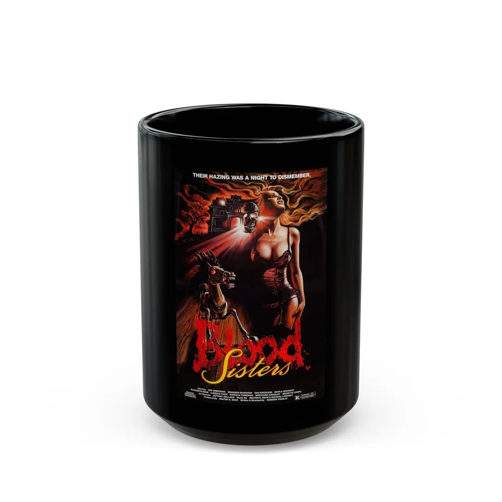 BLOOD SISTERS 1987 Movie Poster - Black Coffee Mug-15oz-Go Mug Yourself