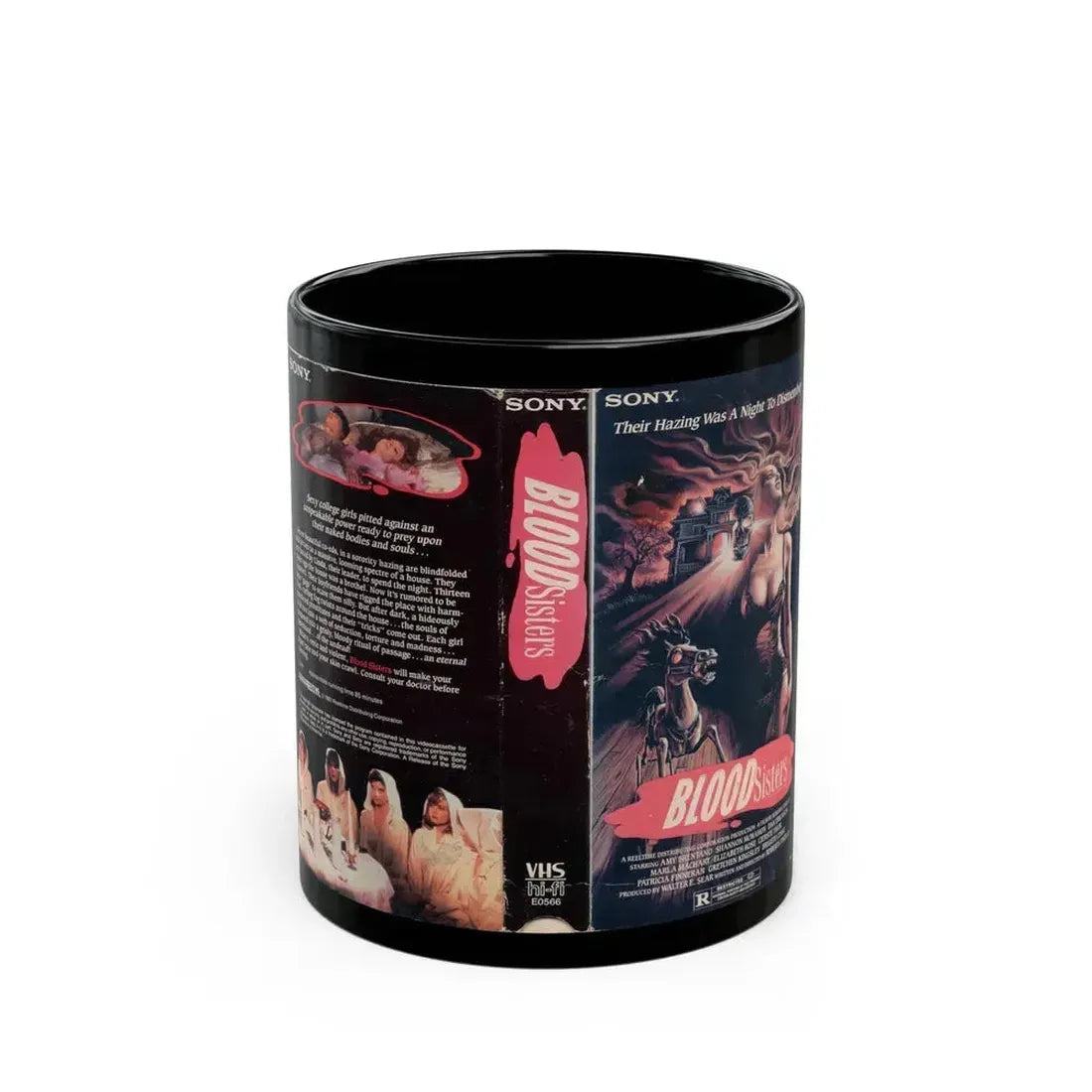 BLOOD SISTERS (VHS COVER) - Black Coffee Mug 11oz - Go Mug Yourself