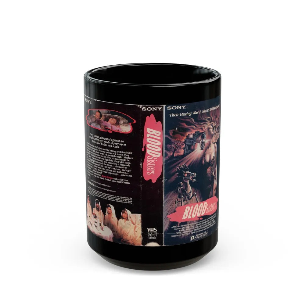 BLOOD SISTERS (VHS COVER) - Black Coffee Mug-15oz-Go Mug Yourself