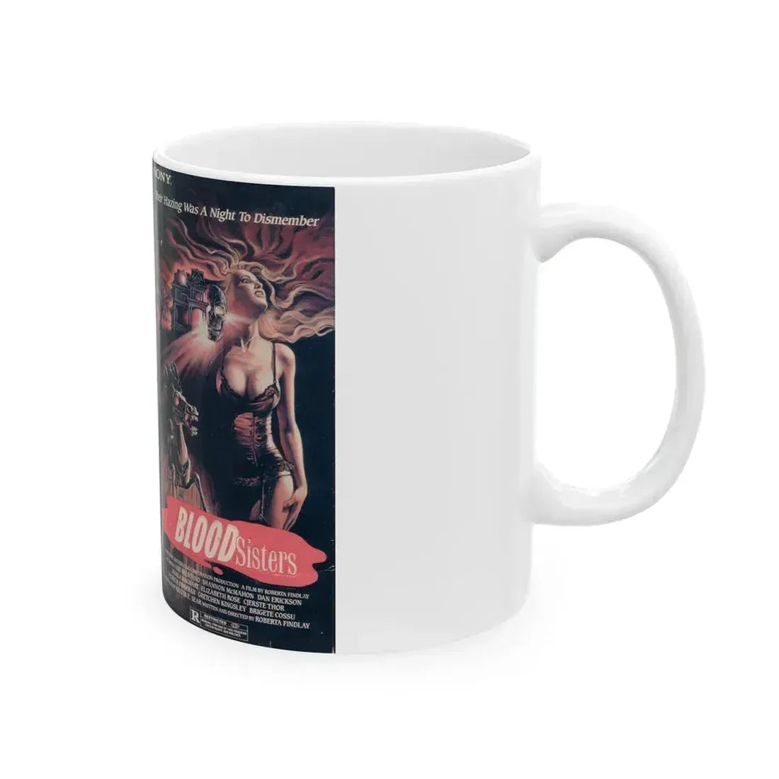 BLOOD SISTERS (VHS COVER) - White Coffee Mug - Go Mug Yourself