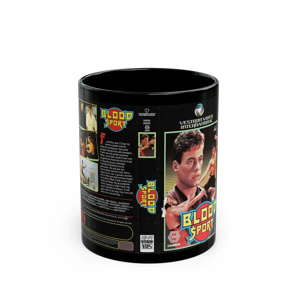 BLOOD SPORT (VHS COVER) - Black Coffee Mug-11oz-Go Mug Yourself