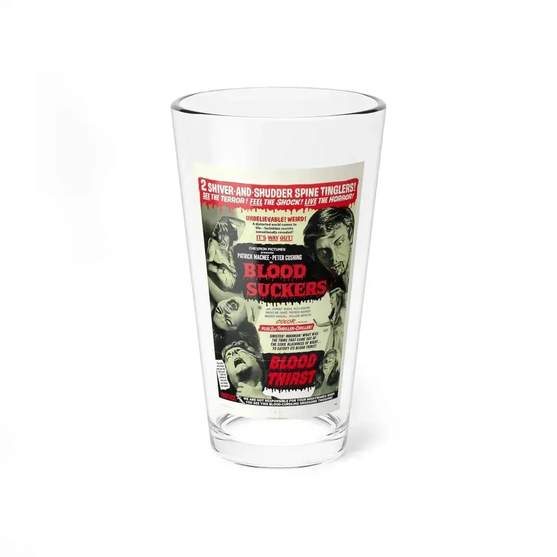 BLOOD SUCKERS & BLOOD THIRST 1971 Movie Poster - Pint Glass 16oz 16oz - Go Mug Yourself