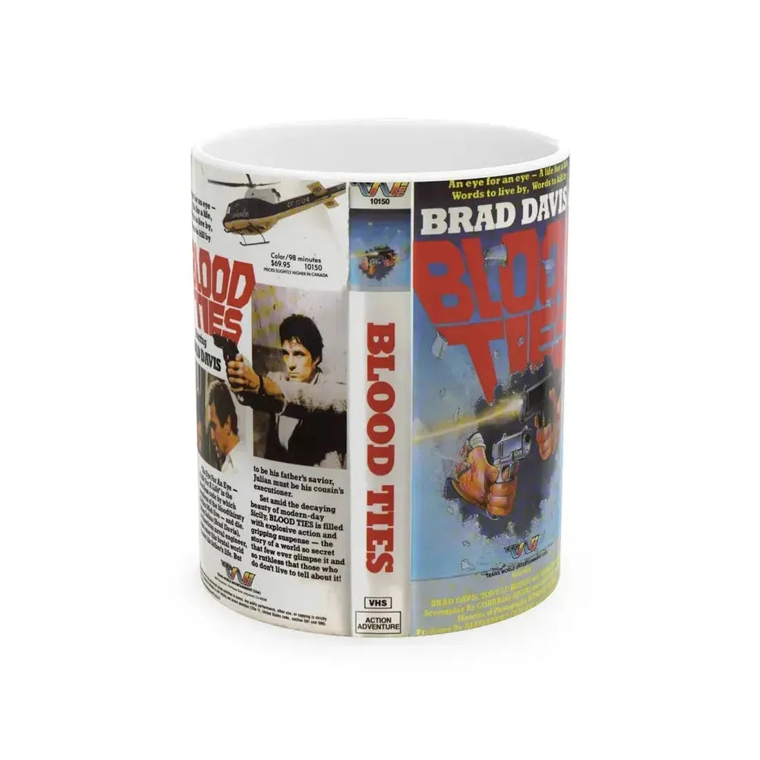 BLOOD TIES (VHS COVER) - White Coffee Mug 11oz - Go Mug Yourself