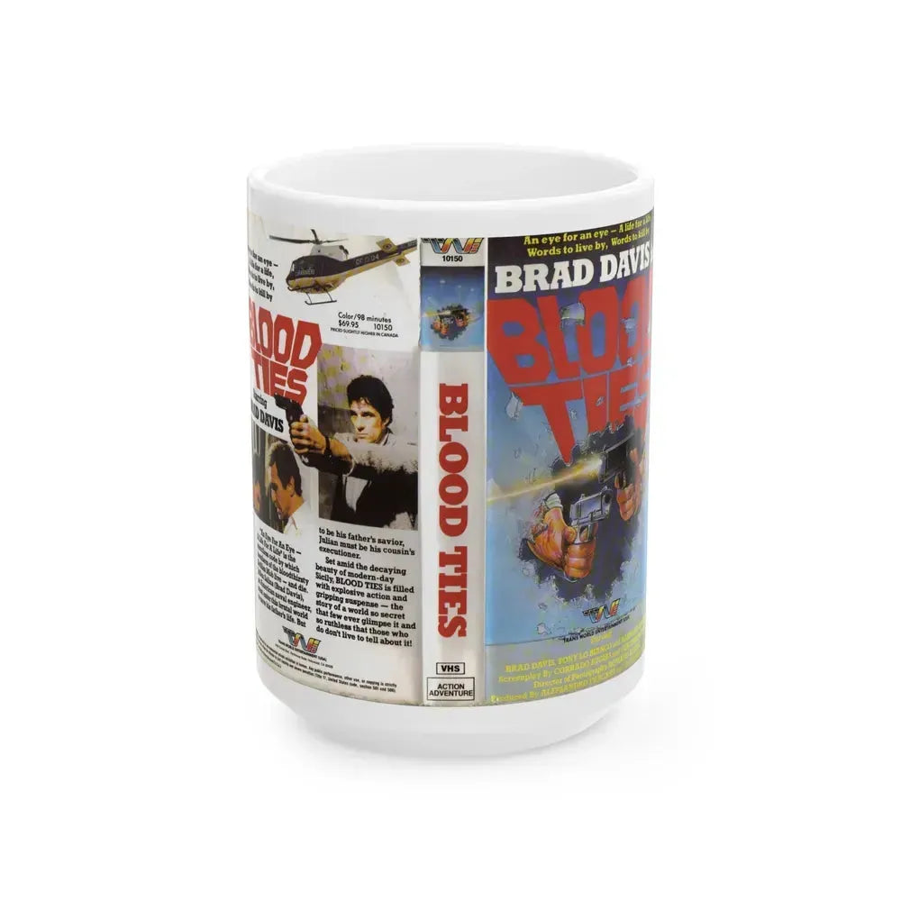 BLOOD TIES (VHS COVER) - White Coffee Mug 15oz - Go Mug Yourself