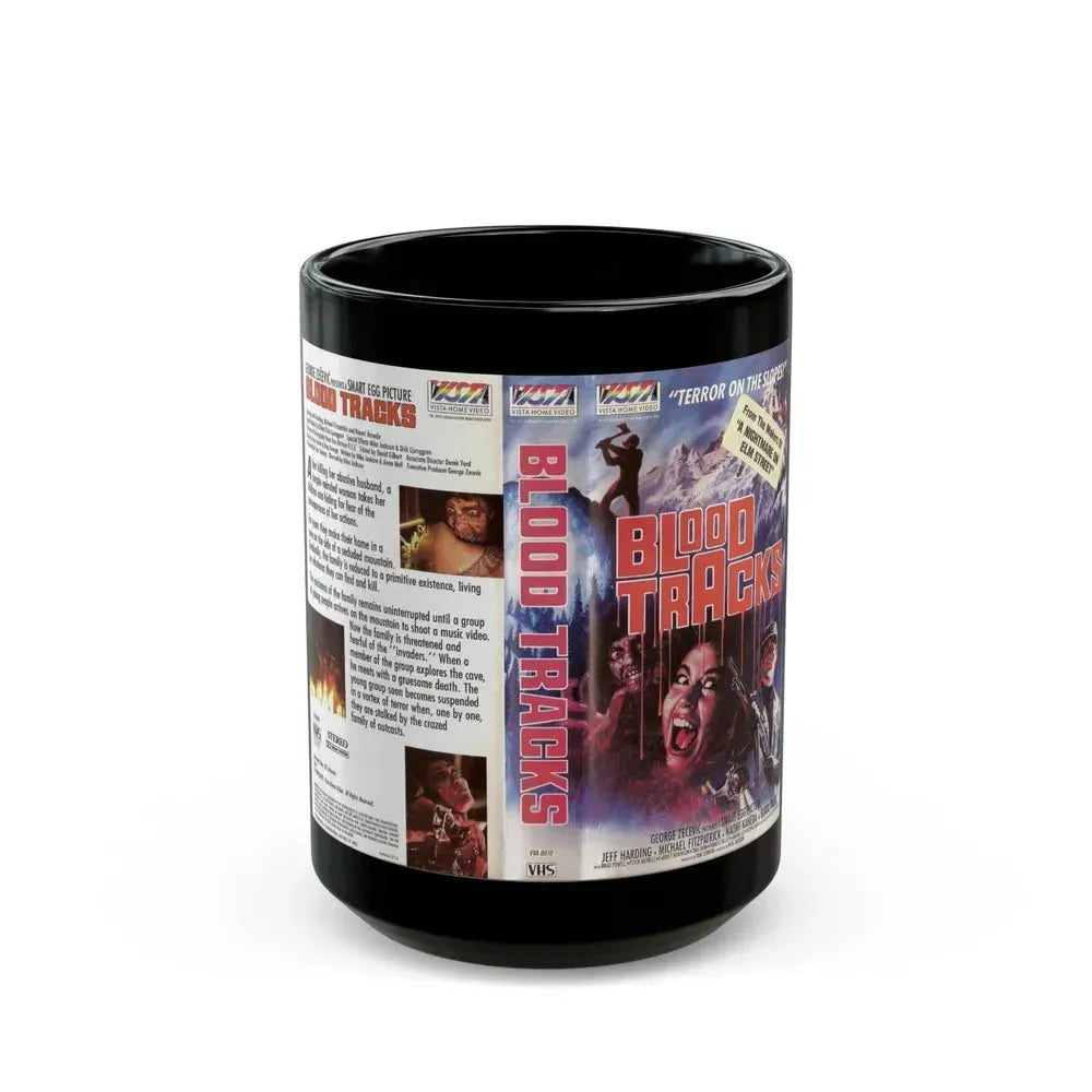 BLOOD TRACKS ENGLISH (VHS COVER) - Black Coffee Mug 15oz - Go Mug Yourself