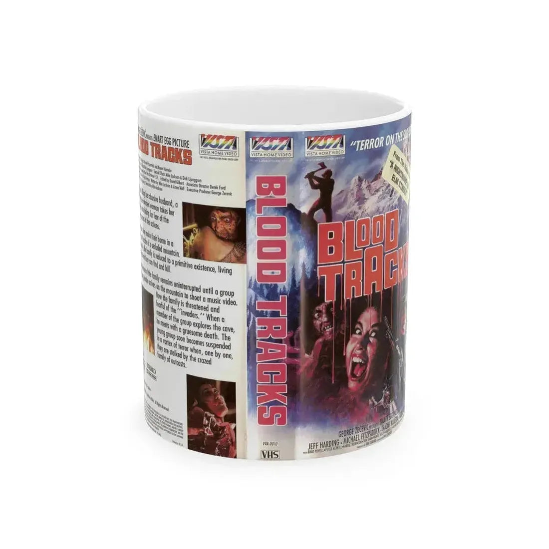 BLOOD TRACKS ENGLISH (VHS COVER) - White Coffee Mug 11oz - Go Mug Yourself