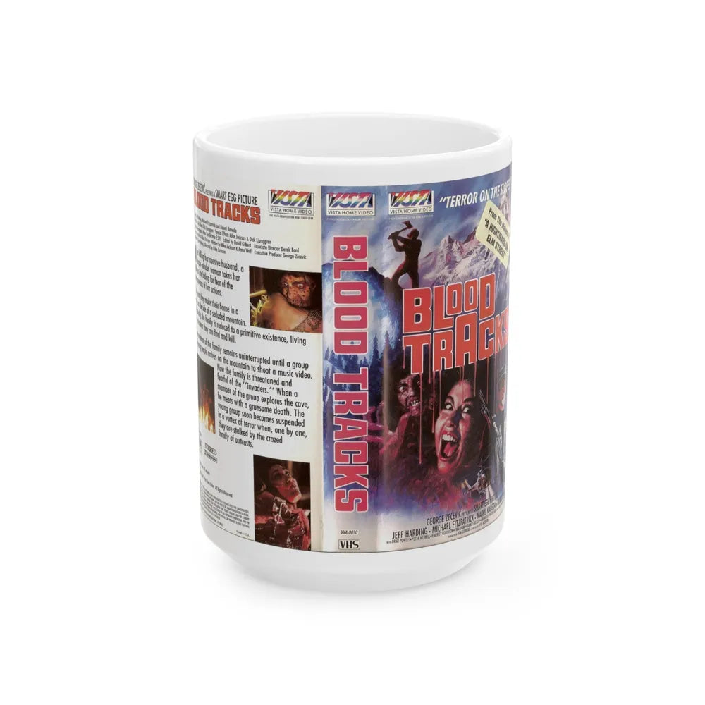 BLOOD TRACKS ENGLISH (VHS COVER) - White Coffee Mug-15oz-Go Mug Yourself