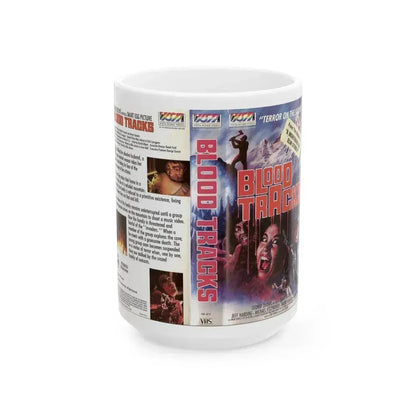 BLOOD TRACKS ENGLISH (VHS COVER) - White Coffee Mug 15oz - Go Mug Yourself