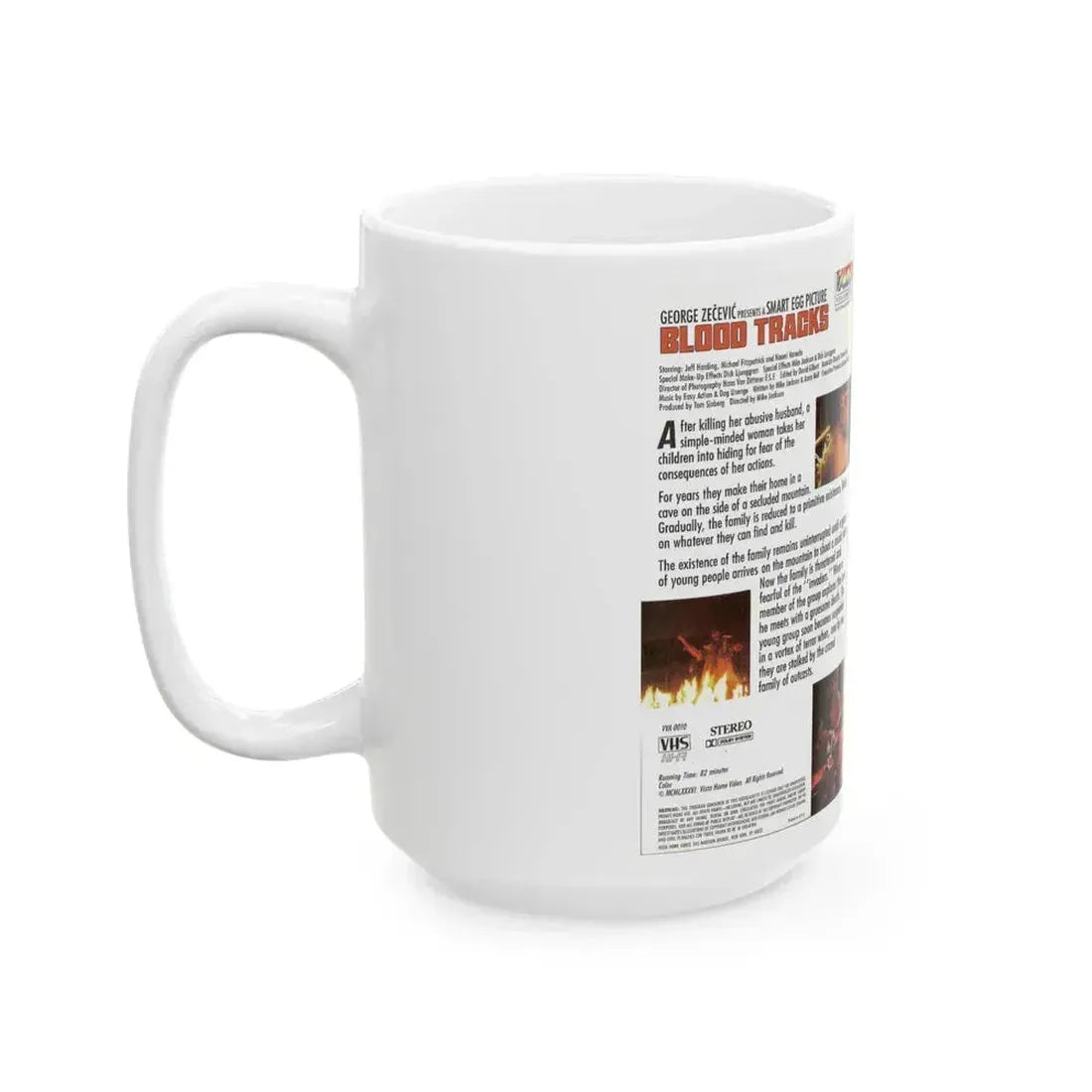 BLOOD TRACKS ENGLISH (VHS COVER) - White Coffee Mug - Go Mug Yourself