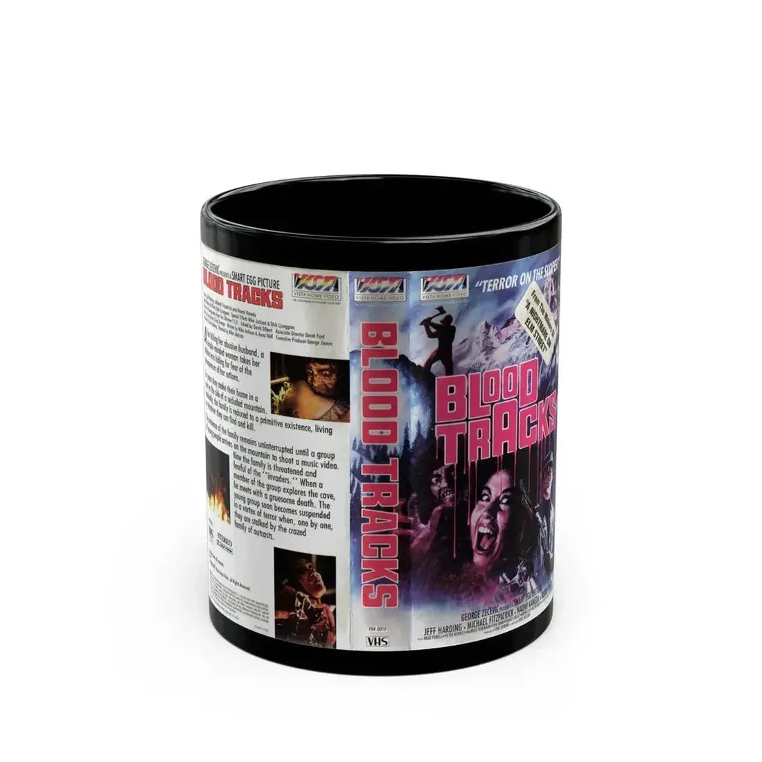 BLOOD TRACKS SMRAT EGG PICTURE (VHS COVER) - Black Coffee Mug 11oz - Go Mug Yourself