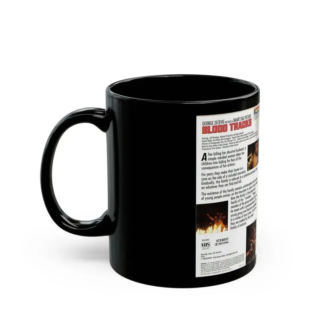 BLOOD TRACKS SMRAT EGG PICTURE (VHS COVER) - Black Coffee Mug - Go Mug Yourself