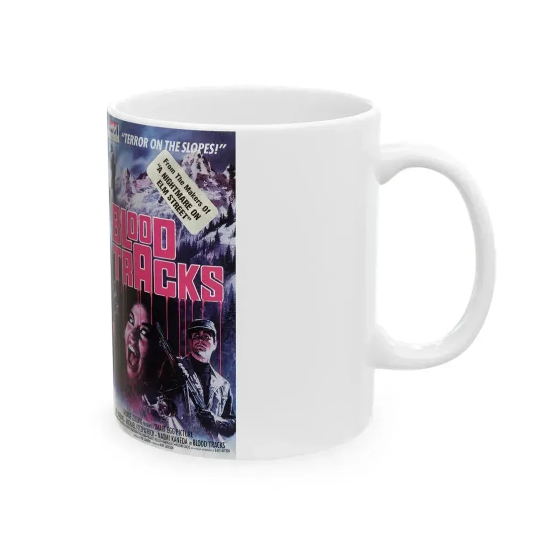 BLOOD TRACKS SMRAT EGG PICTURE (VHS COVER) - White Coffee Mug - Go Mug Yourself