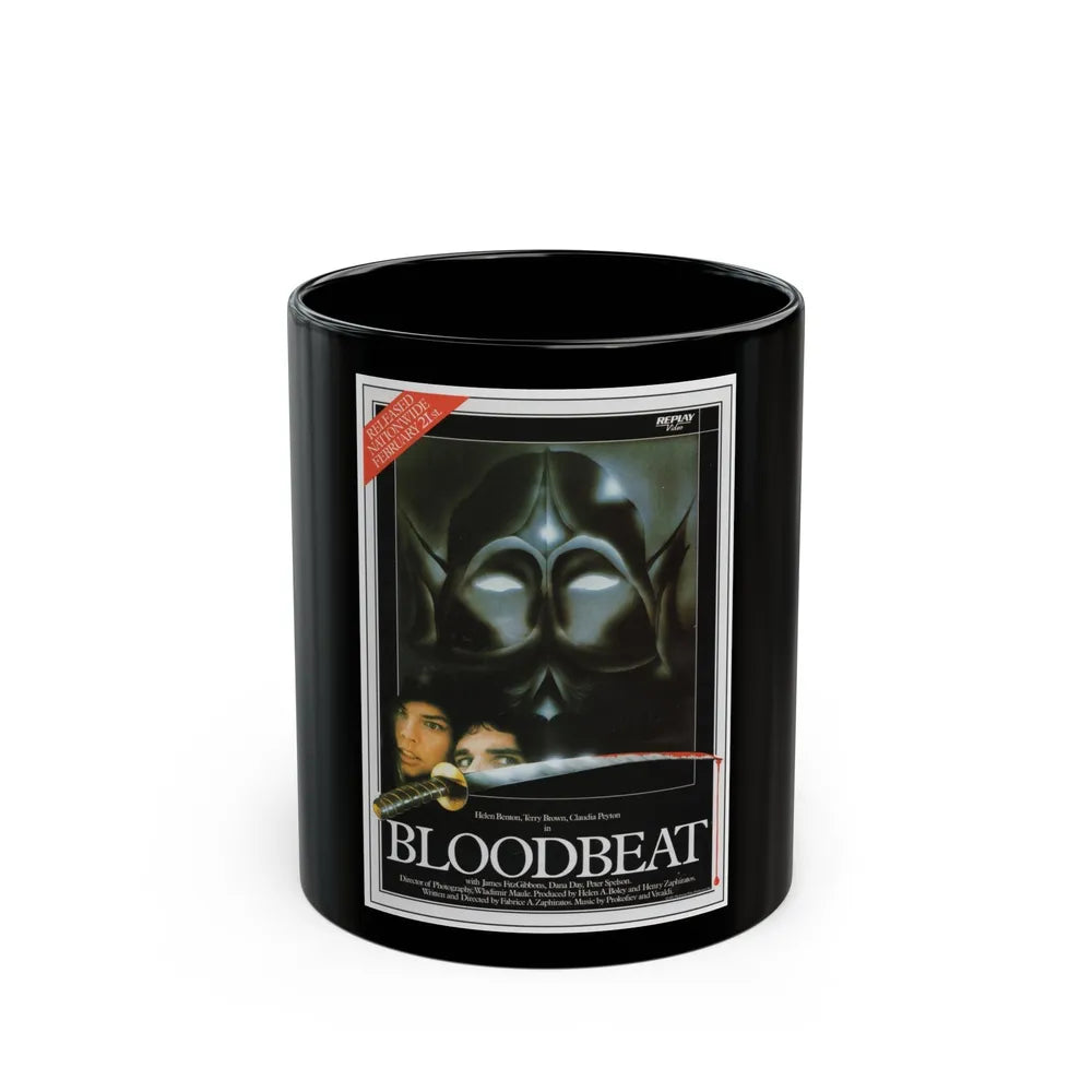 BLOODBEAT 1983 Movie Poster - Black Coffee Mug-11oz-Go Mug Yourself