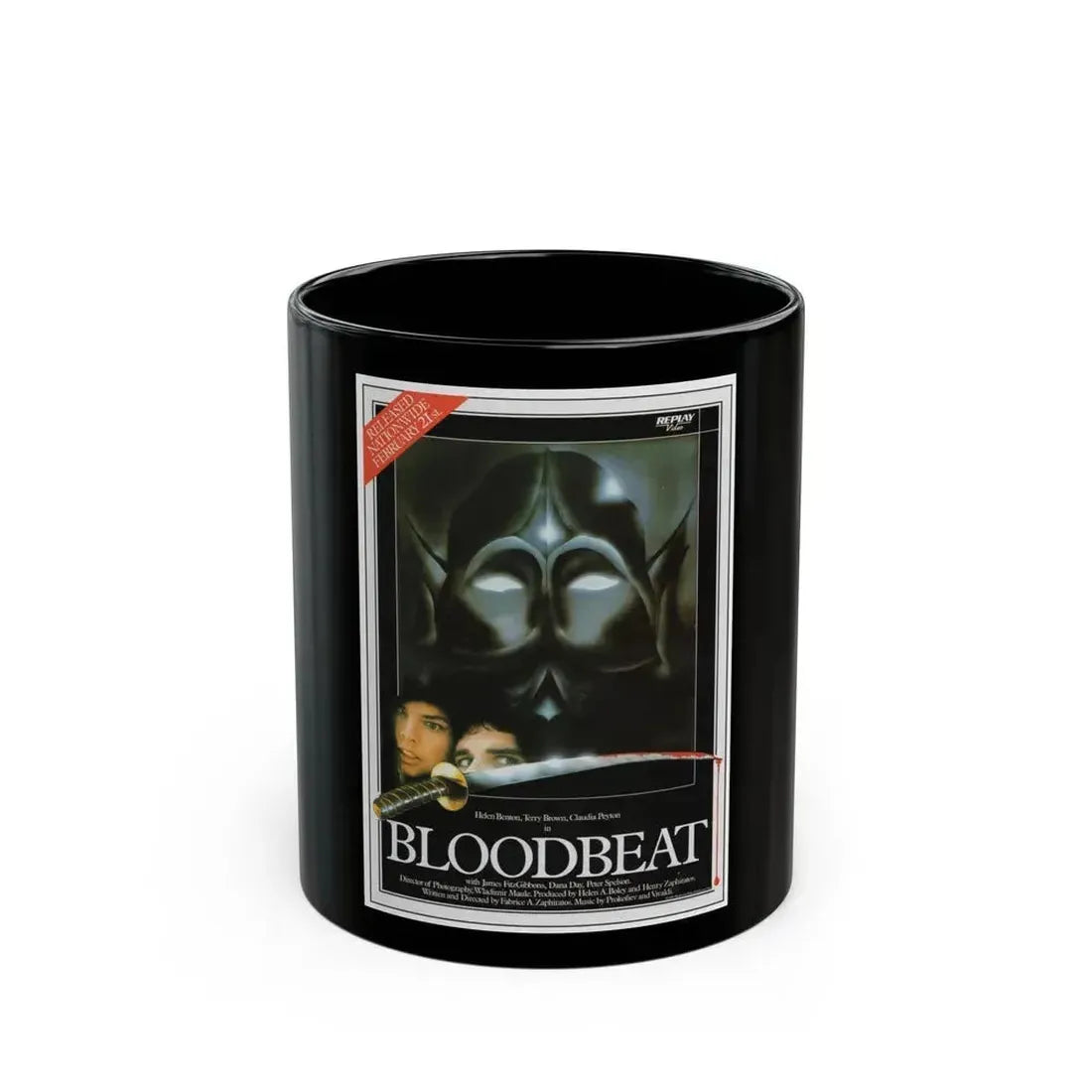BLOODBEAT 1983 Movie Poster - Black Coffee Mug 11oz - Go Mug Yourself