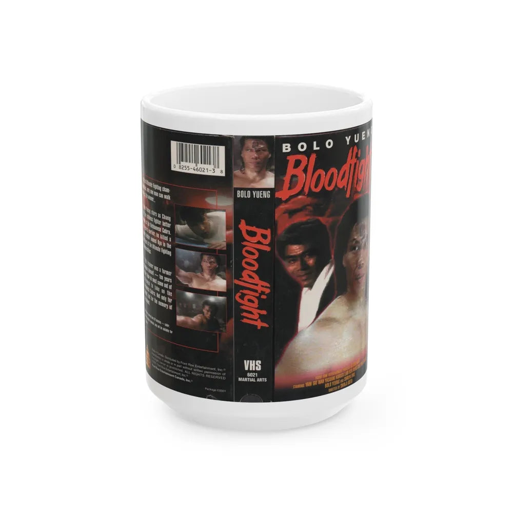 BLOODFIGHT (VHS COVER) - White Coffee Mug-15oz-Go Mug Yourself