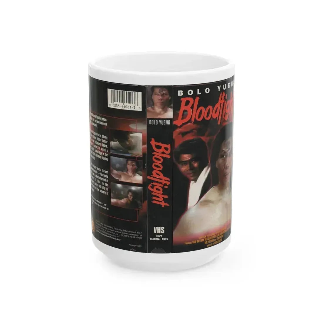 BLOODFIGHT (VHS COVER) - White Coffee Mug 15oz - Go Mug Yourself
