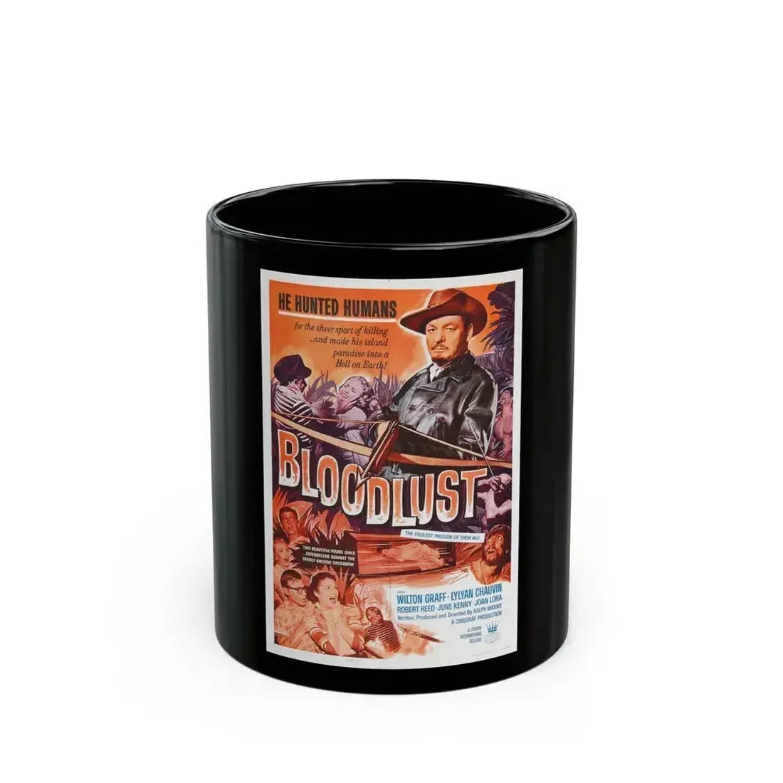 BLOODLUST 1961 Movie Poster - Black Coffee Mug 11oz - Go Mug Yourself
