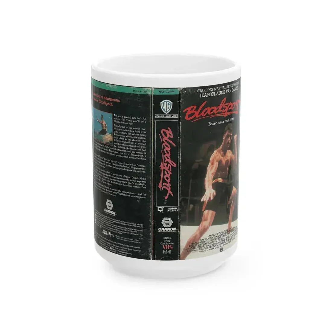 BLOODSPORT (VHS COVER) - White Coffee Mug 15oz - Go Mug Yourself
