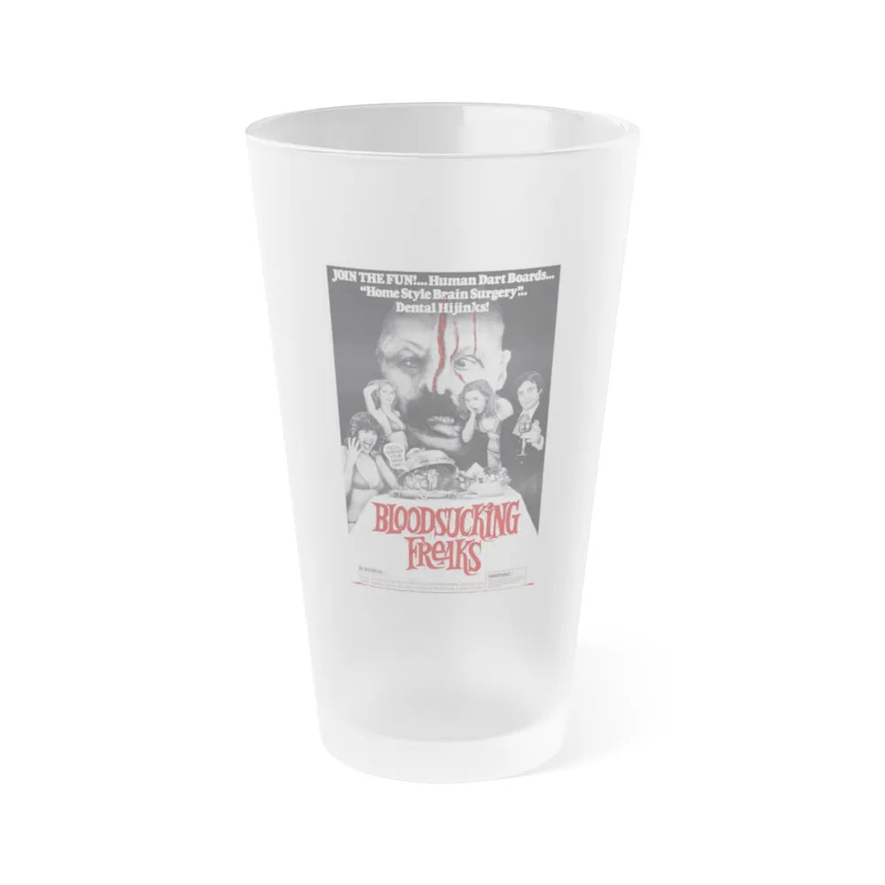 BLOODSUCKING FREAKS 1976 Movie Poster - Frosted Pint Glass 16oz-16oz-Frosted-Go Mug Yourself