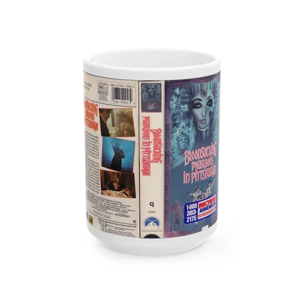 BLOODSUCKING PHARAOHS IN PITTSBURGH (VHS COVER) - White Coffee Mug 15oz - Go Mug Yourself