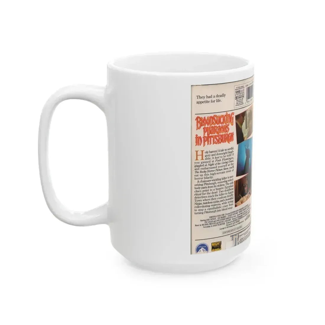BLOODSUCKING PHARAOHS IN PITTSBURGH (VHS COVER) - White Coffee Mug - Go Mug Yourself