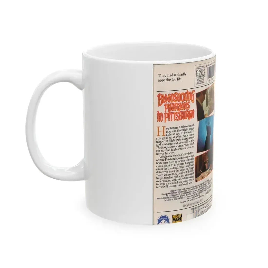 BLOODSUCKING PHARAOHS IN PITTSBURGH (VHS COVER) - White Coffee Mug - Go Mug Yourself