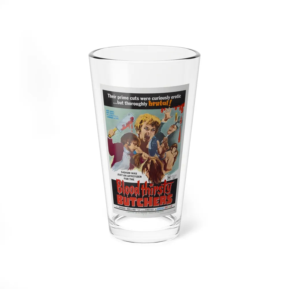 BLOODTHIRSTY BUTCHERS 1970 Movie Poster - Pint Glass 16oz-16oz-Go Mug Yourself