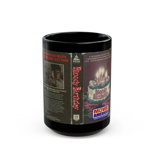 BLOODY BIRTHDAY PRISM HOME ENTERTAINMENT (VHS COVER) - Black Coffee Mug-15oz-Go Mug Yourself