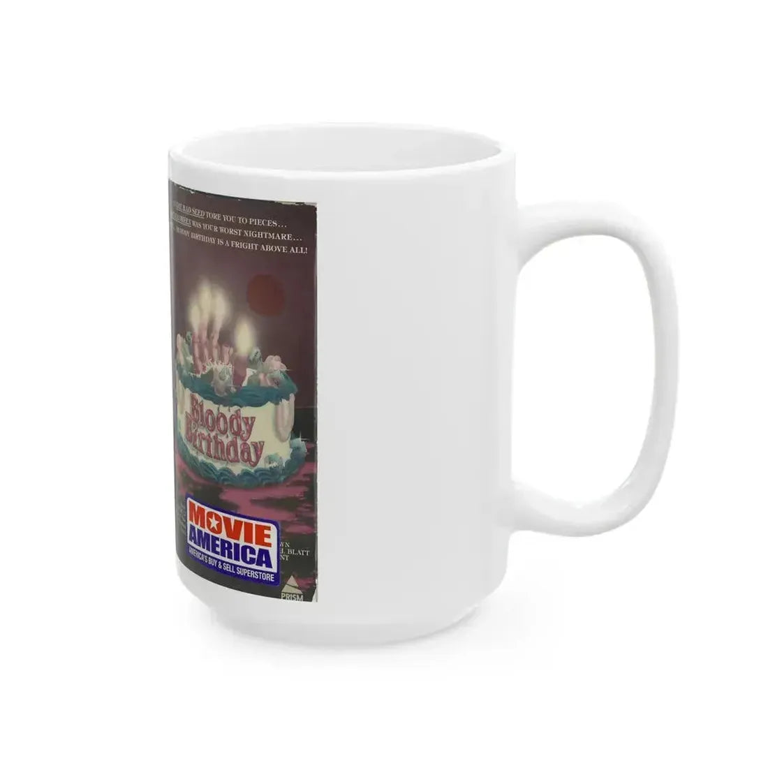 BLOODY BIRTHDAY PRISM HOME ENTERTAINMENT (VHS COVER) - White Coffee Mug - Go Mug Yourself