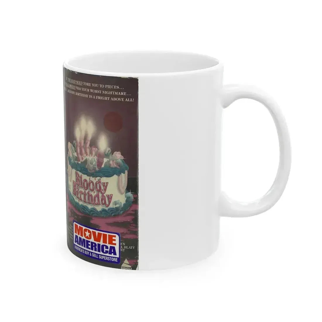 BLOODY BIRTHDAY PRISM HOME ENTERTAINMENT (VHS COVER) - White Coffee Mug - Go Mug Yourself