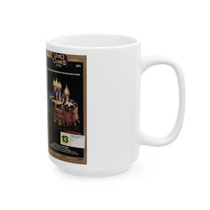 BLOODY BIRTHDAY VIDEO CLASSICS GOLD (VHS COVER) - White Coffee Mug - Go Mug Yourself