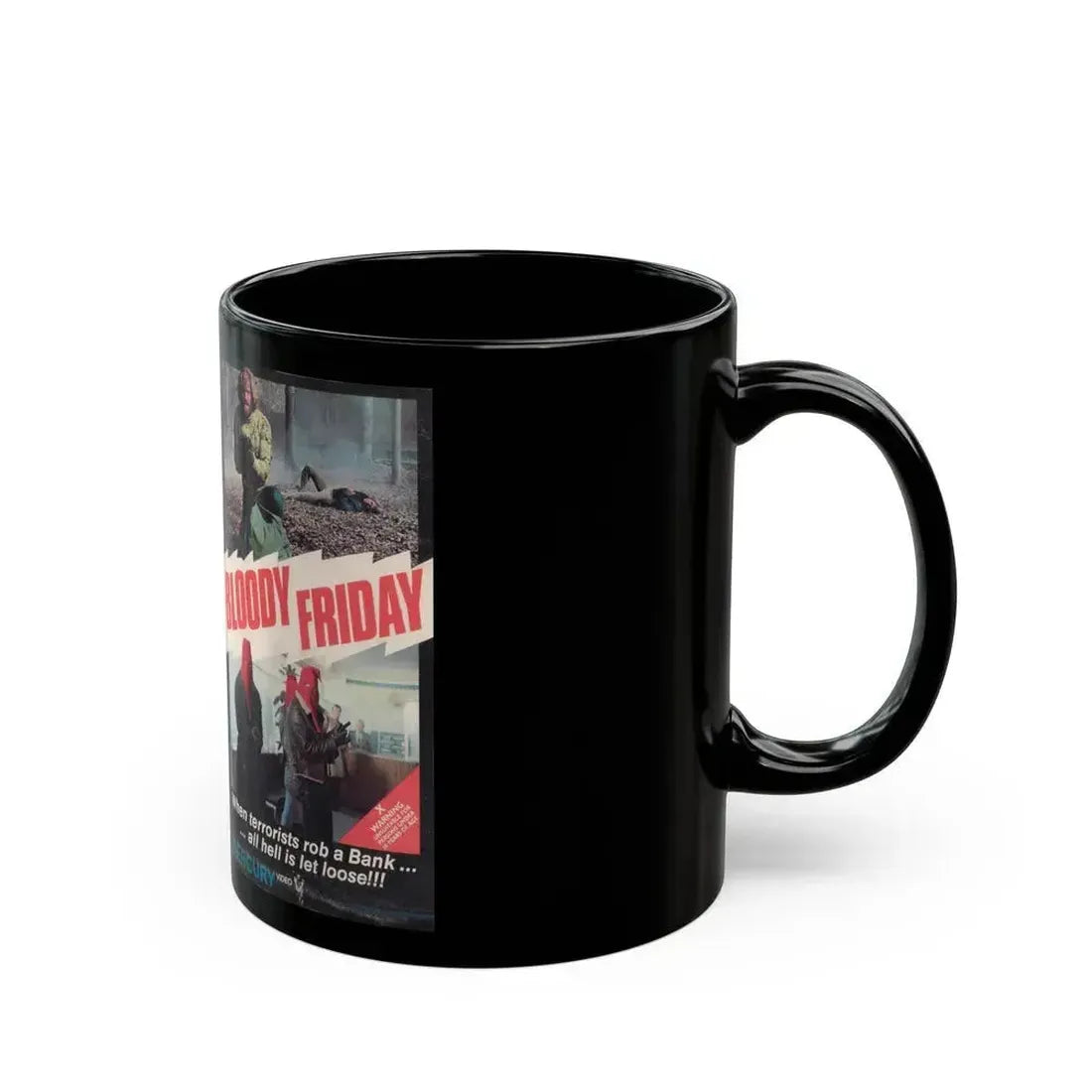 BLOODY FRIDAY MERCURY VIDEO (VHS COVER) - Black Coffee Mug - Go Mug Yourself